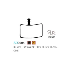 Plaquettes ASHIMA AD0504-SM Semi Metal HAYES Stroker Trail / Carbon / Gram 7 Plaquettes ASHIMA AD0504-SM Semi Metal HAYES Stroker Trail / Carbon / Gram -Promos Vélo Boutique plaquettes ashima ad0504 sm semi metal hayes strocker trail carbon 1